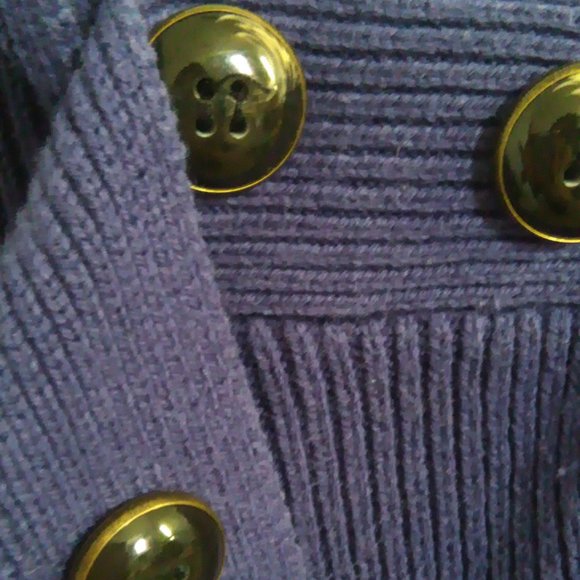 Violet Cowl Neck Bell Sleeve Sweater / Sweaterdres w Pocket and Gorgeous Buttons - Picture 4 of 5